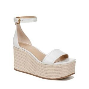 New Veronica Beard Gianna Leather Platform Wedge Espadrille Sandals Sz US 7